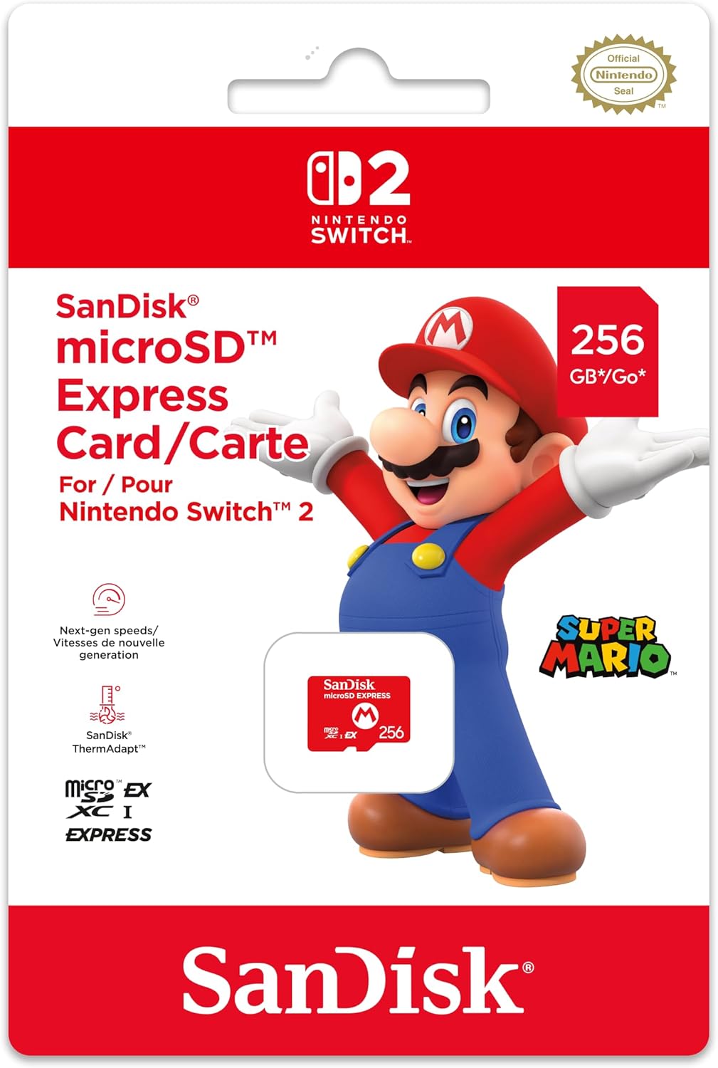 SanDisk microSD Express 256GB for Nintendo Switch 2, fast storage